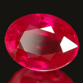 Rubis rose naturelle coupe ovale, 1,03 ct, VVS-VS