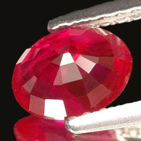 Rubis rose naturelle coupe ovale, 1,03 ct, VVS-VS