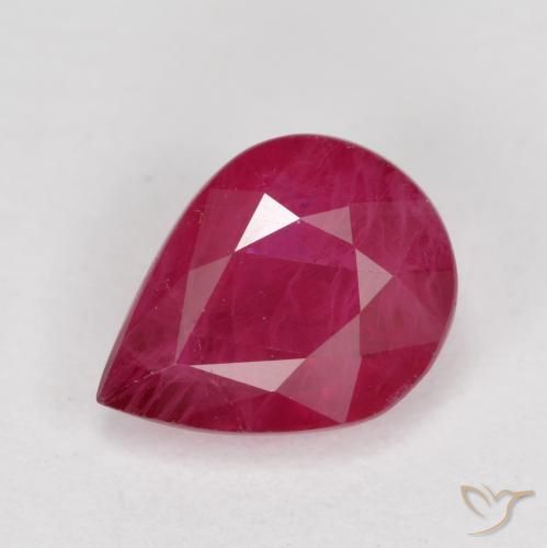1.04ct Naturel Rouge moyen Rubis, En forme de poire, VS-SI