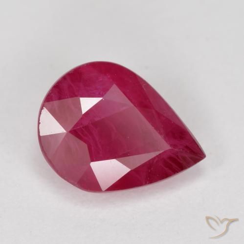 Rubis Rouge moyen naturelle En forme de poire, 1.04 ct, VS-SI