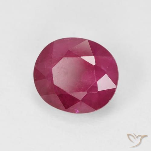 Rubis Rose rougeâtre naturelle ovale, 1.59 ct, VS-SI