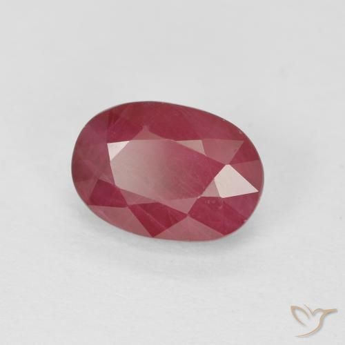 Rubis Rouge Rosâtre naturelle ovale, 1.23 ct, VS-SI