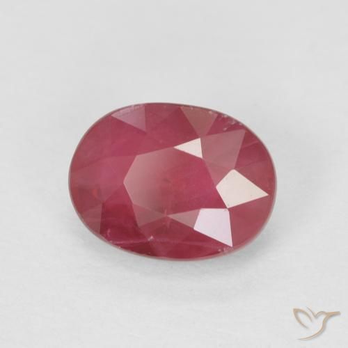 Rubis Rouge Rosâtre naturelle ovale, 1.10 ct, VS-SI