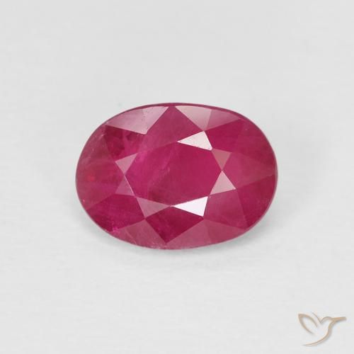 1.02ct Naturel Medium Dark-Red Rubis, ovale, VS-SI
