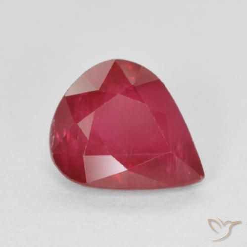 1.19ct Naturel Rose rougeâtre profond Rubis, En forme de poire, VS-SI
