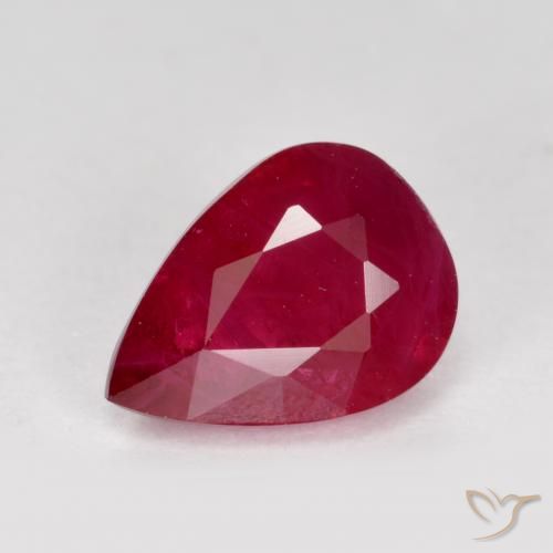 1.08ct Naturel Rouge confiture Rubis, En forme de poire, VS-SI