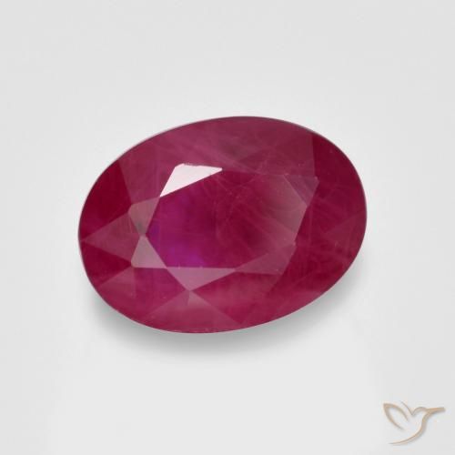 Rubis Rose rougeâtre naturelle ovale, 1.33 ct, VS-SI