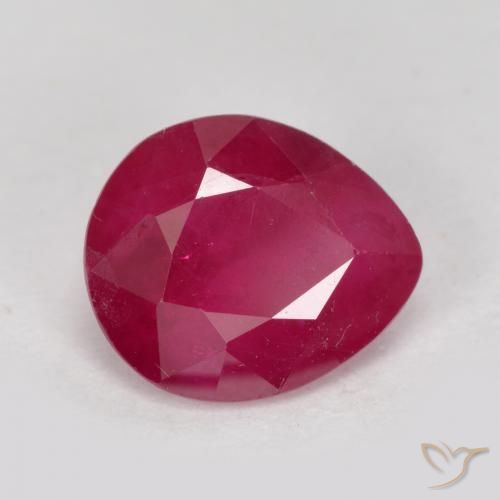 Rubis Rouge moyen naturelle En forme de poire, 1.39 ct, VS-SI