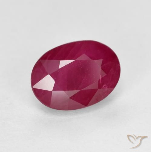 Rubis Rouge Rosâtre naturelle ovale, 1.21 ct, VS-SI