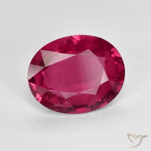 Rubis Rose rougeâtre profond naturelle ovale, 2.00 ct, VS-SI