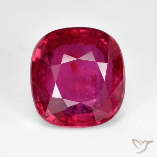 2.02ct Naturel Rouge Rosâtre Rubis, Coussin, SI