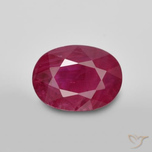 1.15ct Naturel Rouge Rosâtre Rubis, ovale, SI