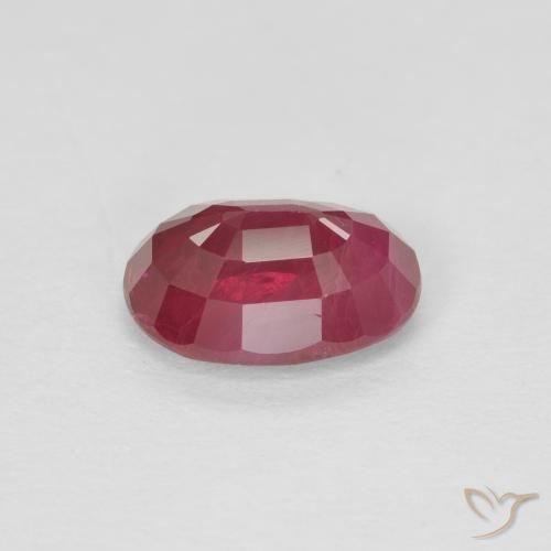 Rubis Rouge foncé naturelle ovale, 1.04 ct, SI