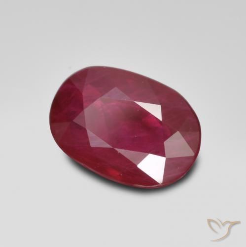 Rubis Rouge foncé naturelle ovale, 1.03 ct, VS-SI