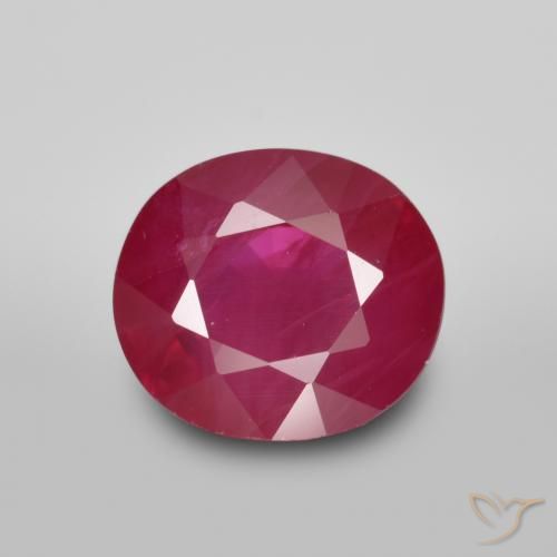 1.36ct Naturel Rouge moyen Rubis, ovale, VS-SI