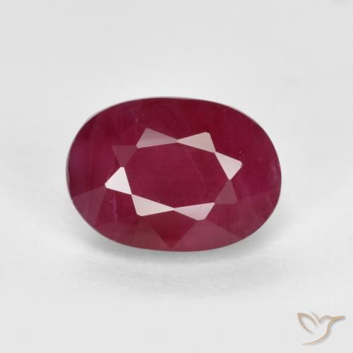 1.33ct Naturel Rouge moyen Rubis, ovale, VS-SI