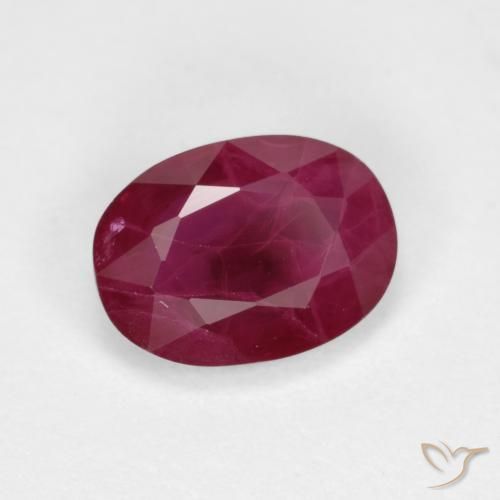 Rubis Rouge foncé naturelle ovale, 1.03 ct, VS-SI