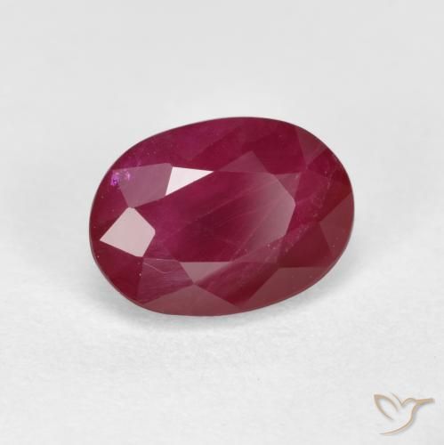 Rubis Rouge foncé naturelle ovale, 1.25 ct, VS-SI