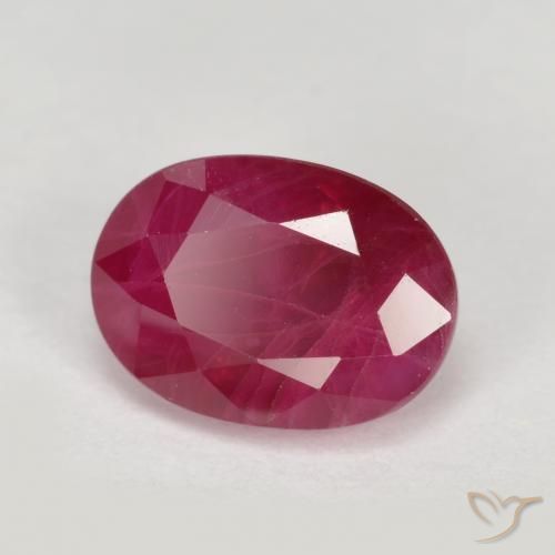 Rubis Rouge Rosâtre naturelle ovale, 1.27 ct, VS-SI