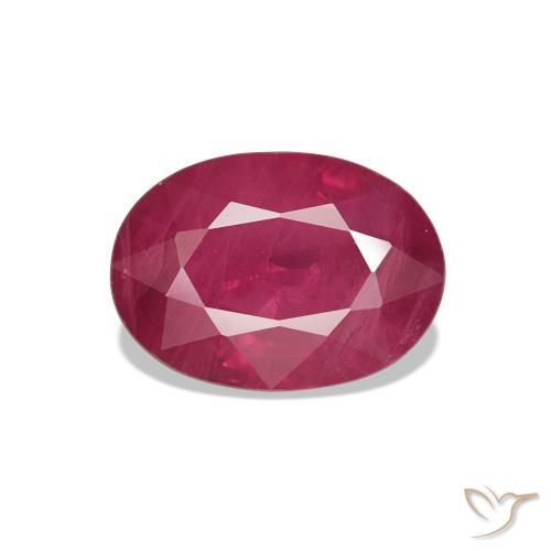 Rubis Rouge Rosâtre naturelle ovale, 1.09 ct, SI