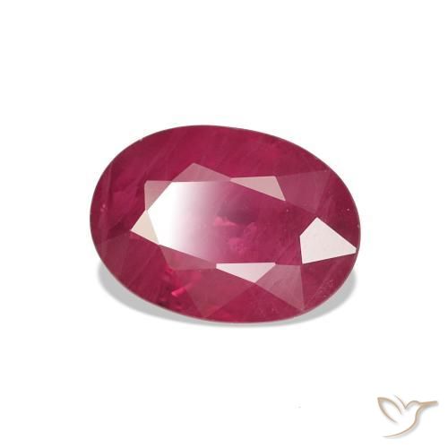 Rubis Rouge Rosâtre naturelle ovale, 1.09 ct, SI