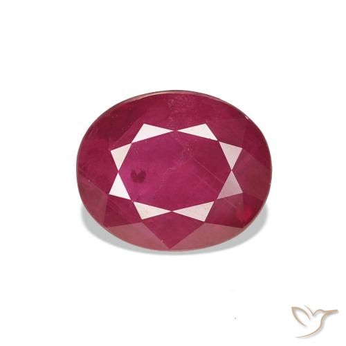 Rubis Rose rougeâtre naturelle ovale, 1.12 ct, SI