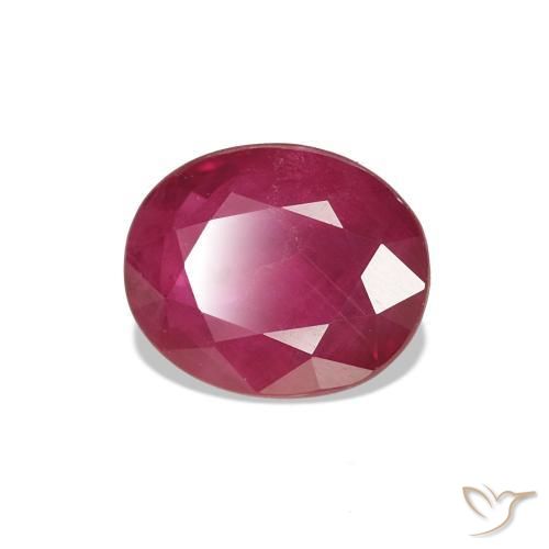 Rubis Rose rougeâtre naturelle ovale, 1.12 ct, SI