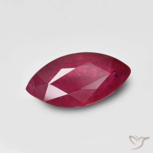 Rubis Rouge Rosâtre naturelle Marquise, 1.24 ct, VS-SI