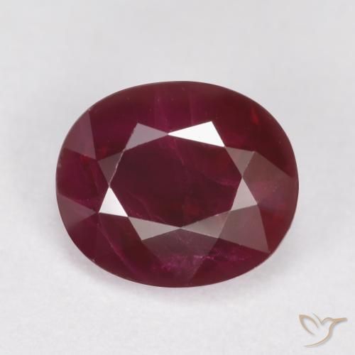 1.09ct Naturel Vin rouge Rubis, ovale, SI