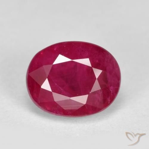 1.35ct Naturel Rose rougeâtre profond Rubis, ovale, SI