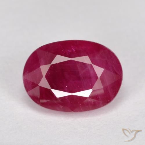 1.29ct Naturel Rose rougeâtre profond Rubis, ovale, VS-SI