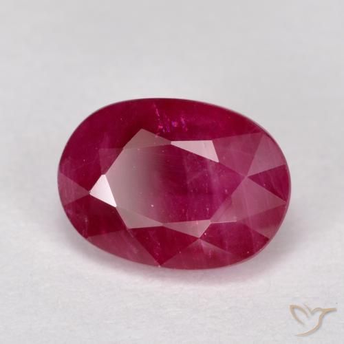Rubis Rose rougeâtre profond naturelle ovale, 1.29 ct, VS-SI