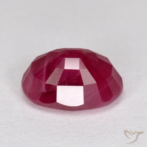 Rubis Rose rougeâtre profond naturelle ovale, 1.29 ct, VS-SI
