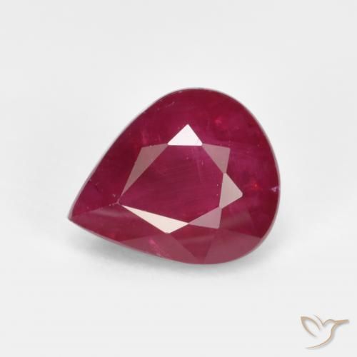 1.28ct Naturel Rouge moyen Rubis, En forme de poire, VS-SI