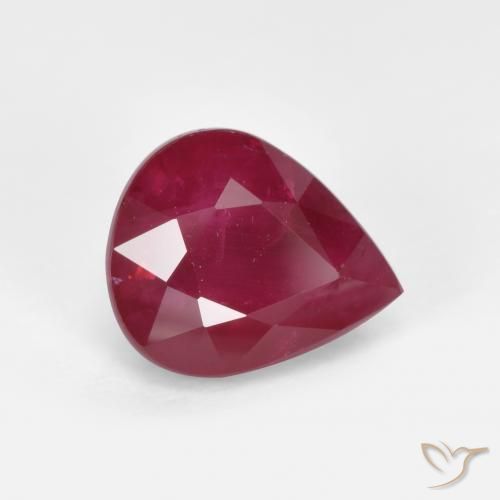 Rubis Rouge moyen naturelle En forme de poire, 1.28 ct, VS-SI
