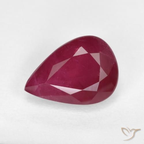 1.04ct Naturel Rouge foncé Rubis, En forme de poire, VS-SI