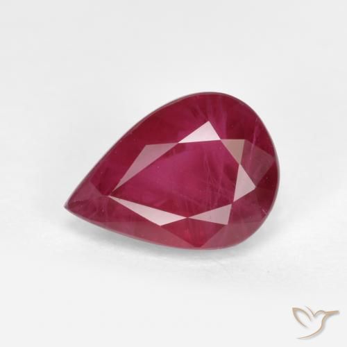 1.07ct Naturel Rouge moyen Rubis, En forme de poire, VS-SI