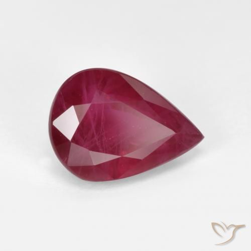 Rubis Rouge moyen naturelle En forme de poire, 1.07 ct, VS-SI