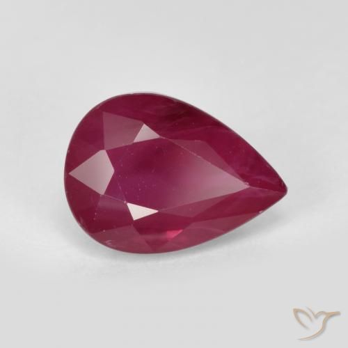 1.06ct Naturel Rose rougeâtre Rubis, En forme de poire, VS-SI