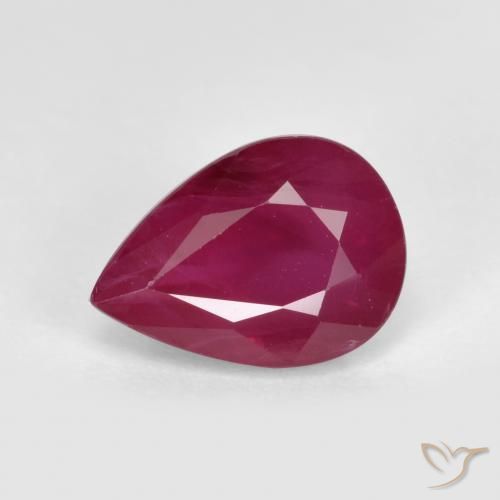 Rubis Rose rougeâtre naturelle En forme de poire, 1.06 ct, VS-SI
