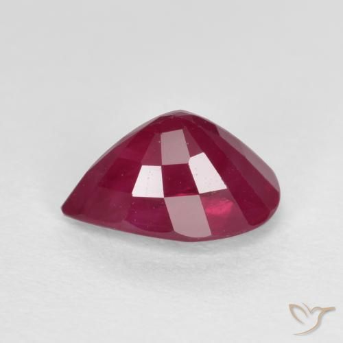 Rubis Rose rougeâtre naturelle En forme de poire, 1.06 ct, VS-SI