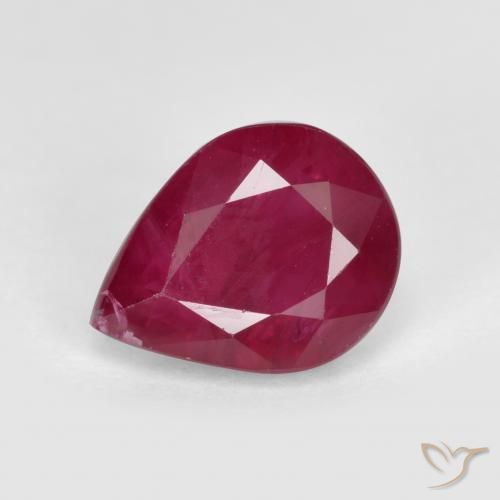 1.12ct Naturel Rouge moyen Rubis, En forme de poire, SI