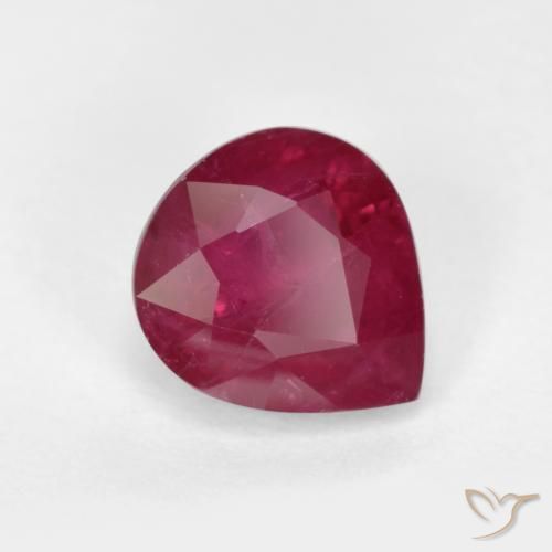 Rubis Rouge moyen naturelle En forme de poire, 1.24 ct, SI