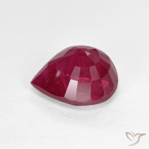 Rubis Rouge moyen naturelle En forme de poire, 1.24 ct, SI