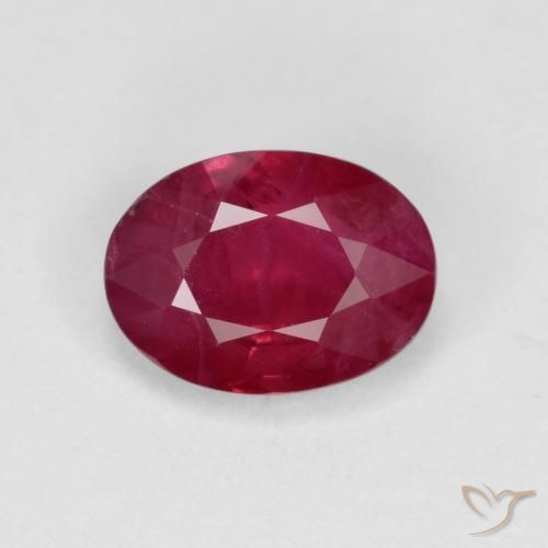 1.04ct Naturel Medium Dark-Red Rubis, ovale, VS-SI