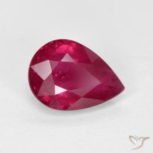 1.01ct Naturel Rouge moyen-foncé Rubis, En forme de poire, VS-SI