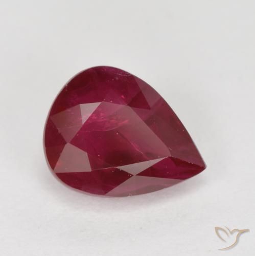 Rubis Vin rouge naturelle En forme de poire, 1.04 ct, VS-SI