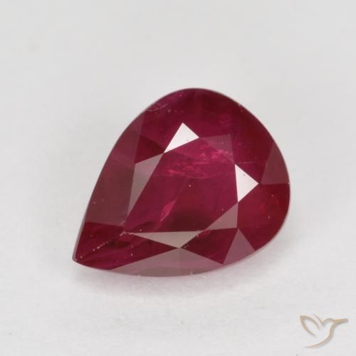 Rubis Vin rouge naturelle En forme de poire, 1.04 ct, VS-SI