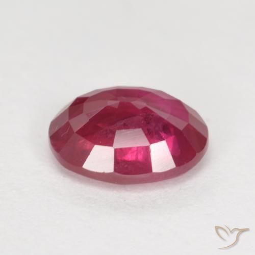 Rubis Rose rougeâtre profond naturelle ovale, 1.11 ct, VS-SI