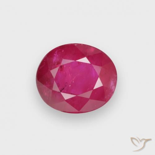 1.00ct Naturel Rouge léger Rubis, ovale, VS-SI